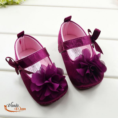 Cute Red Flower Princess soft baby shoes for girl baby shoe 3 size to choose